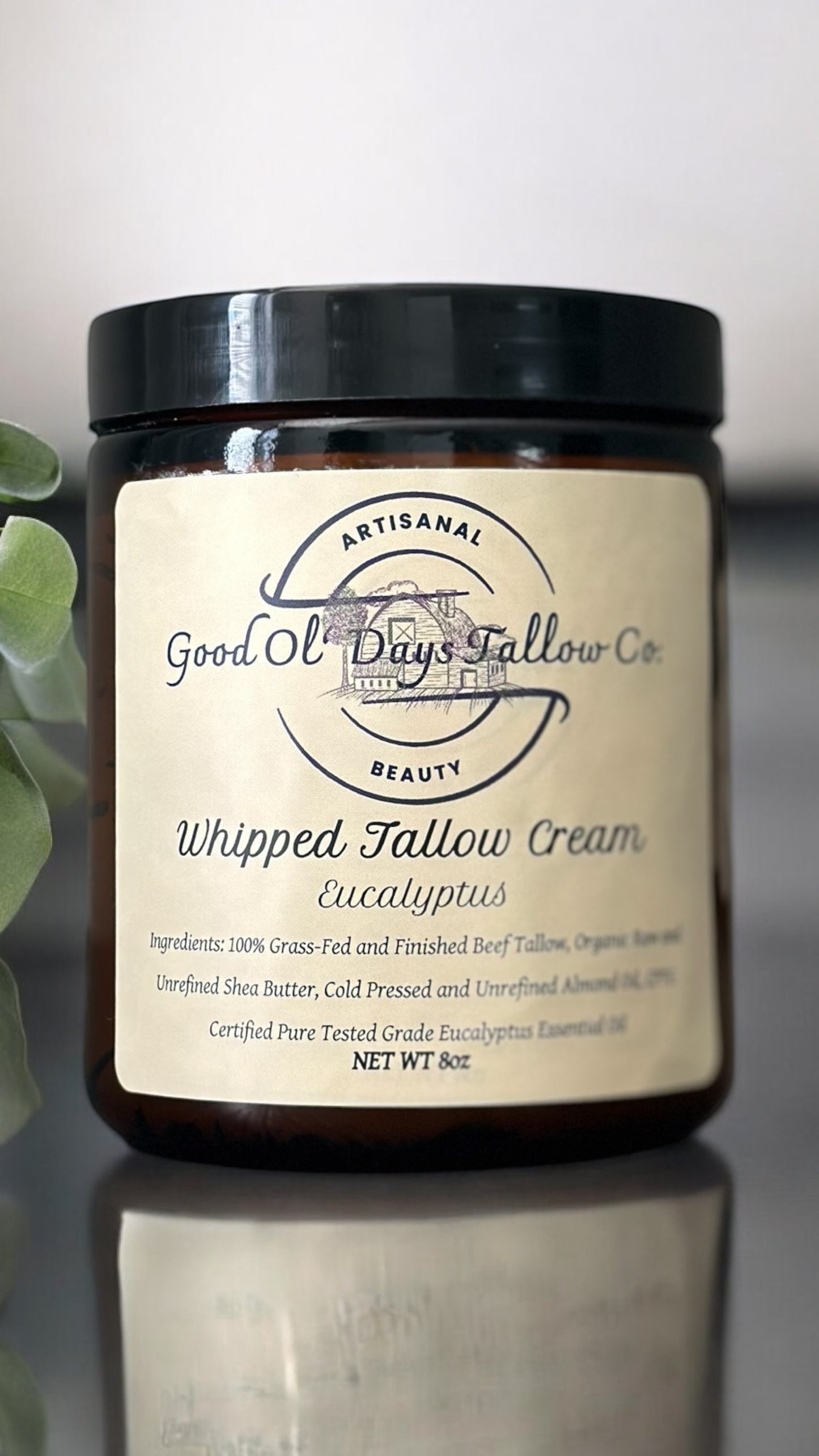 Whipped Tallow Cream- Options of Unscented, Lavender, Eucalyptus, Vanilla Bean Infused