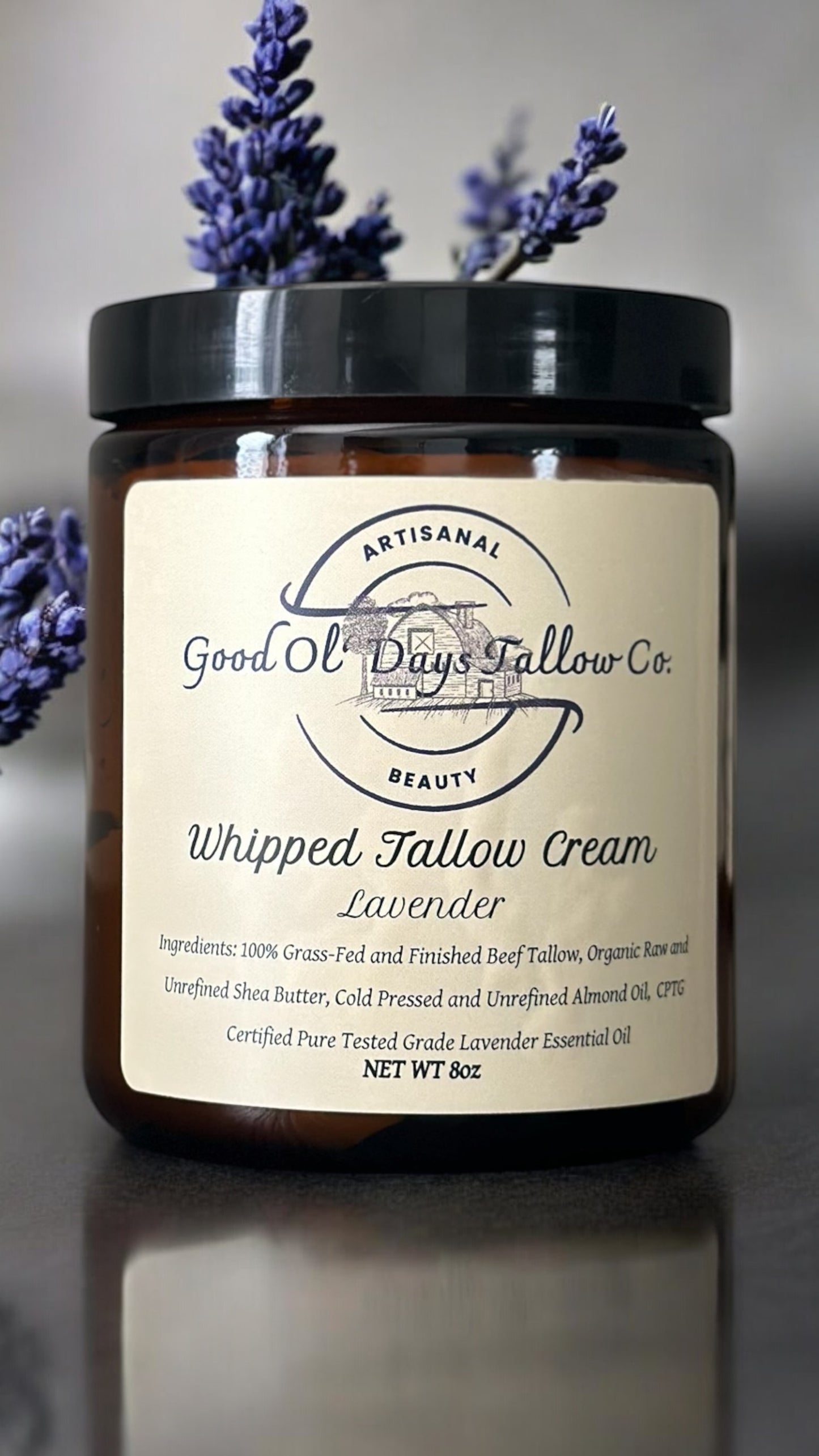 Whipped Tallow Cream- Options of Unscented, Lavender, Eucalyptus, Vanilla Bean Infused