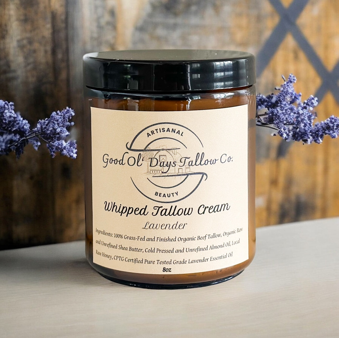 Whipped Tallow Cream- Options of Unscented, Lavender, Eucalyptus