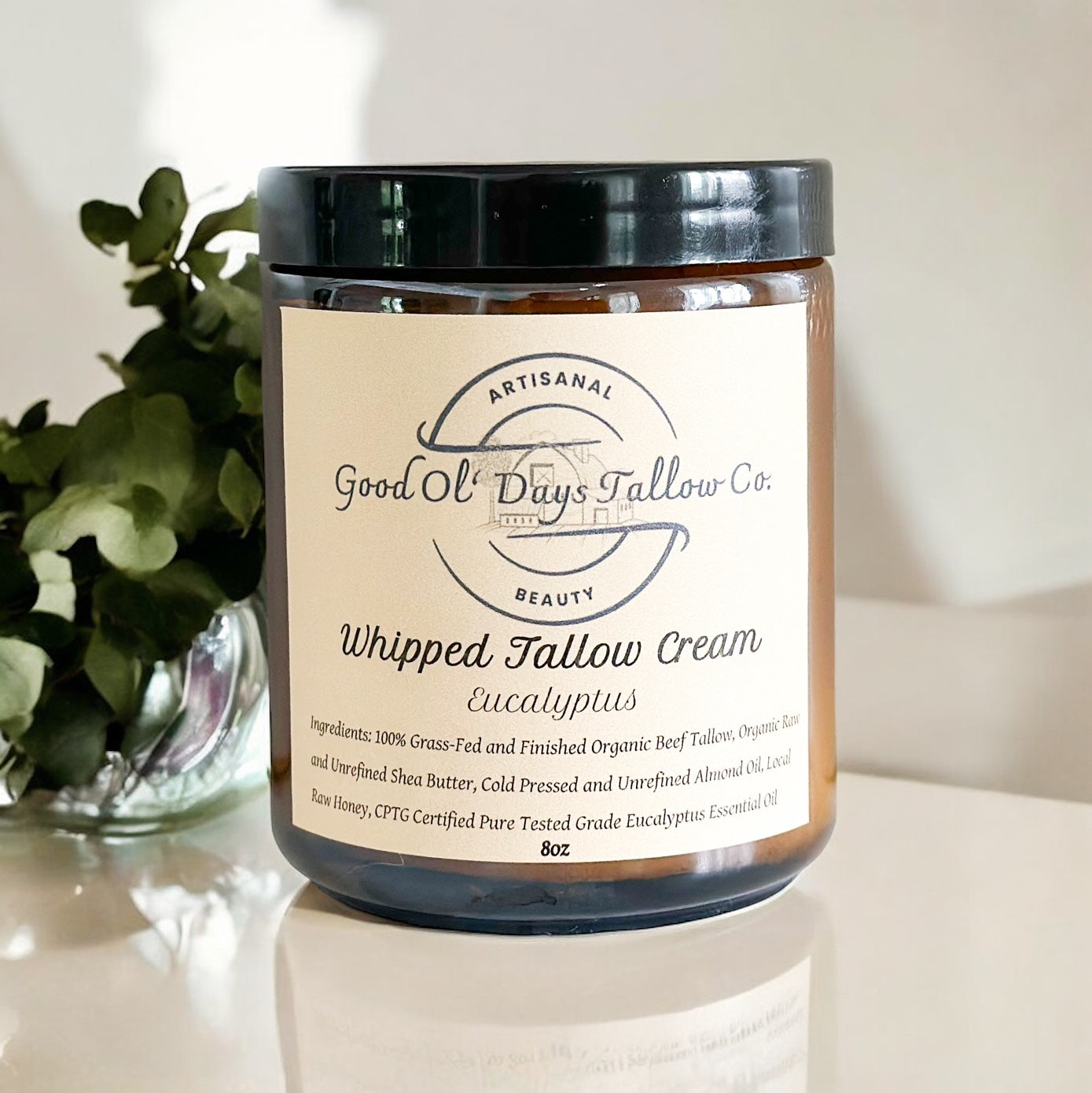 Whipped Tallow Cream- Options of Unscented, Lavender, Eucalyptus